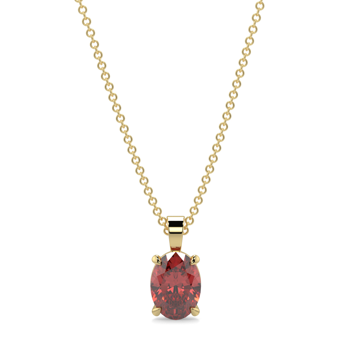Ruby Gemstone Solitaire Pendant Yellow Gold - CORA