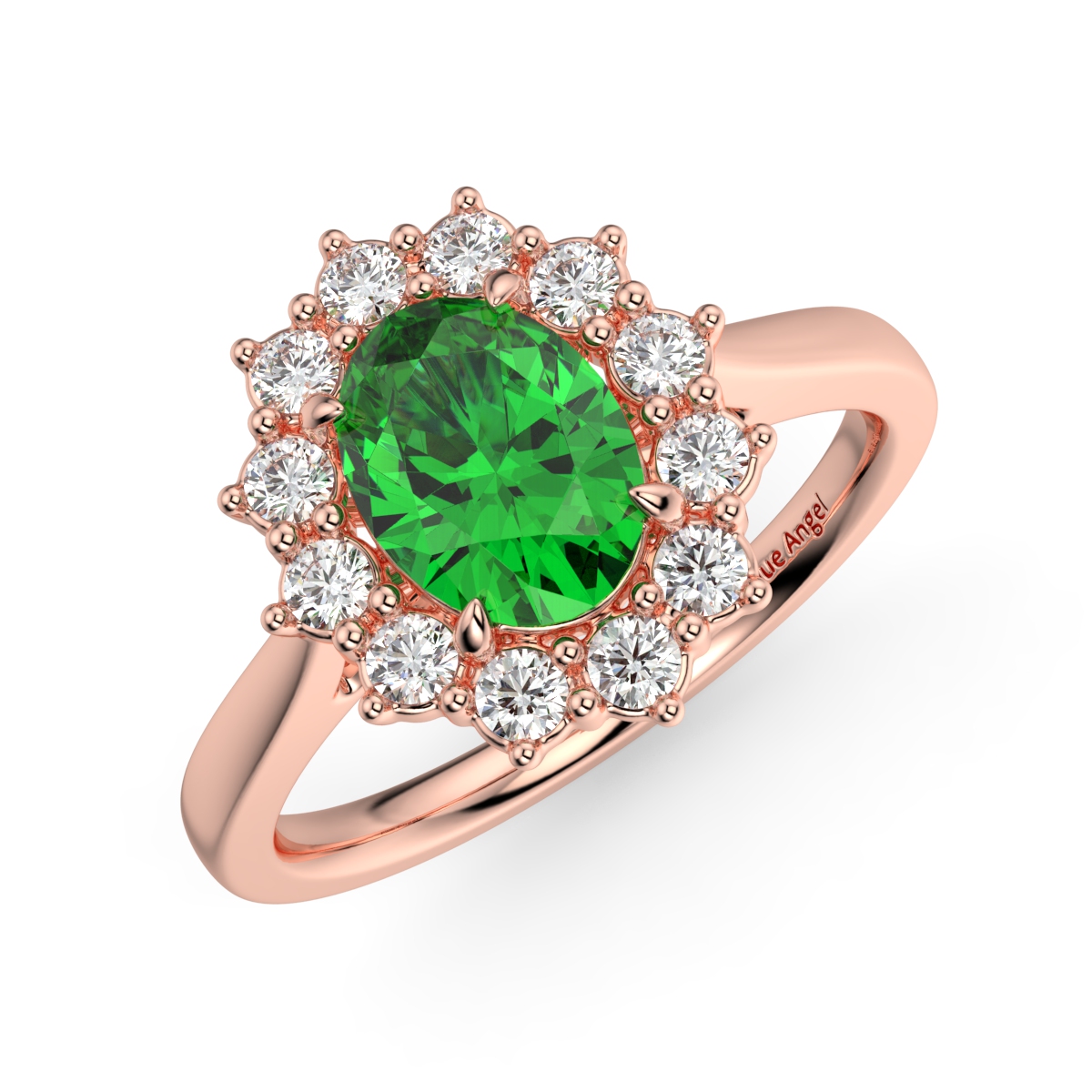 Emerald and Diamond Lady Diana Engagement Ring