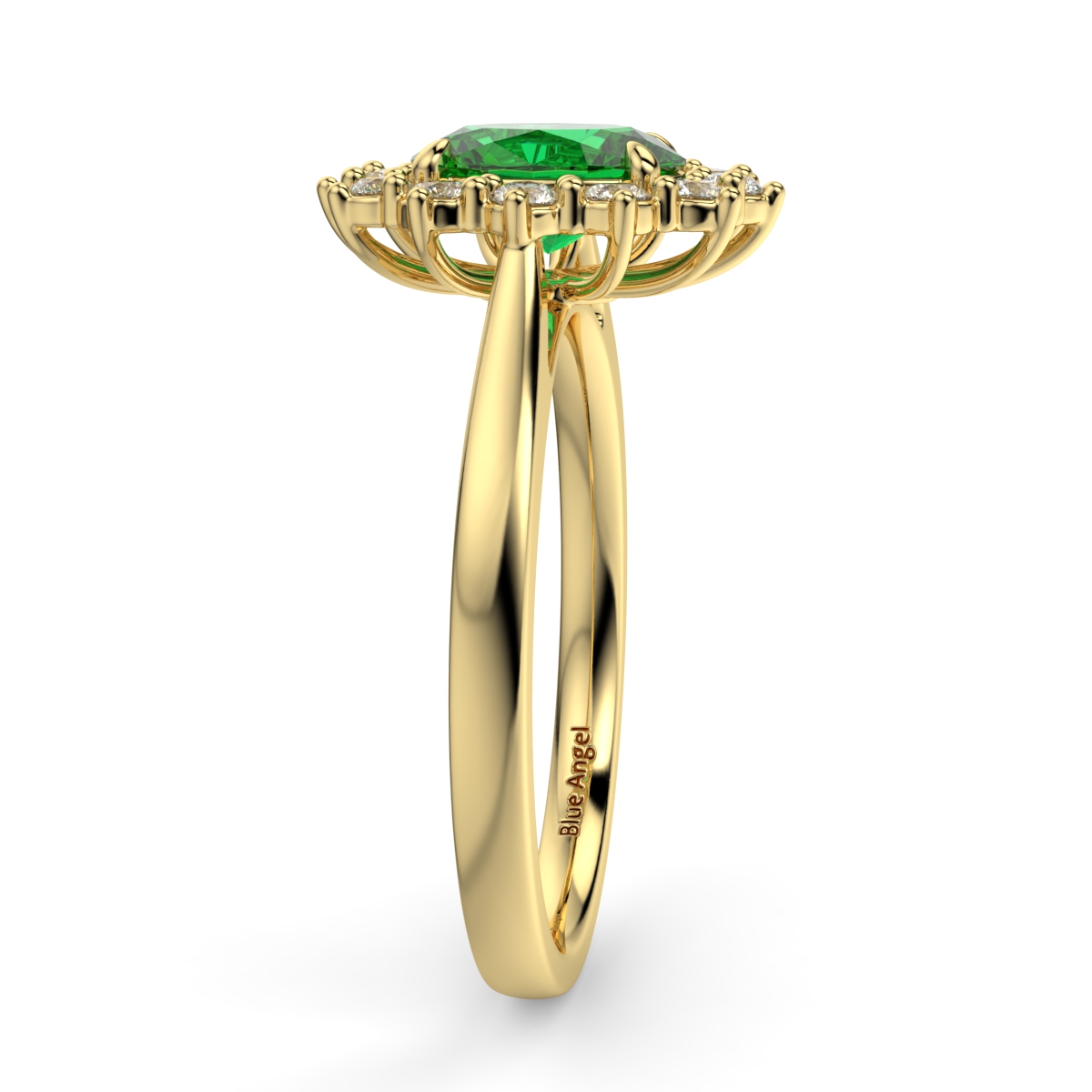Emerald and Diamond Lady Diana Engagement Ring