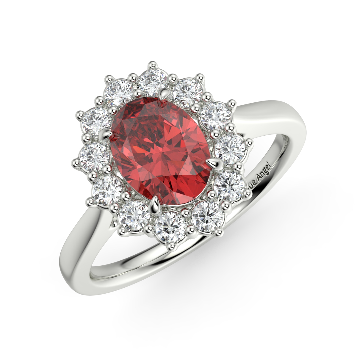 Ruby and Diamond Lady Diana Engagement Ring