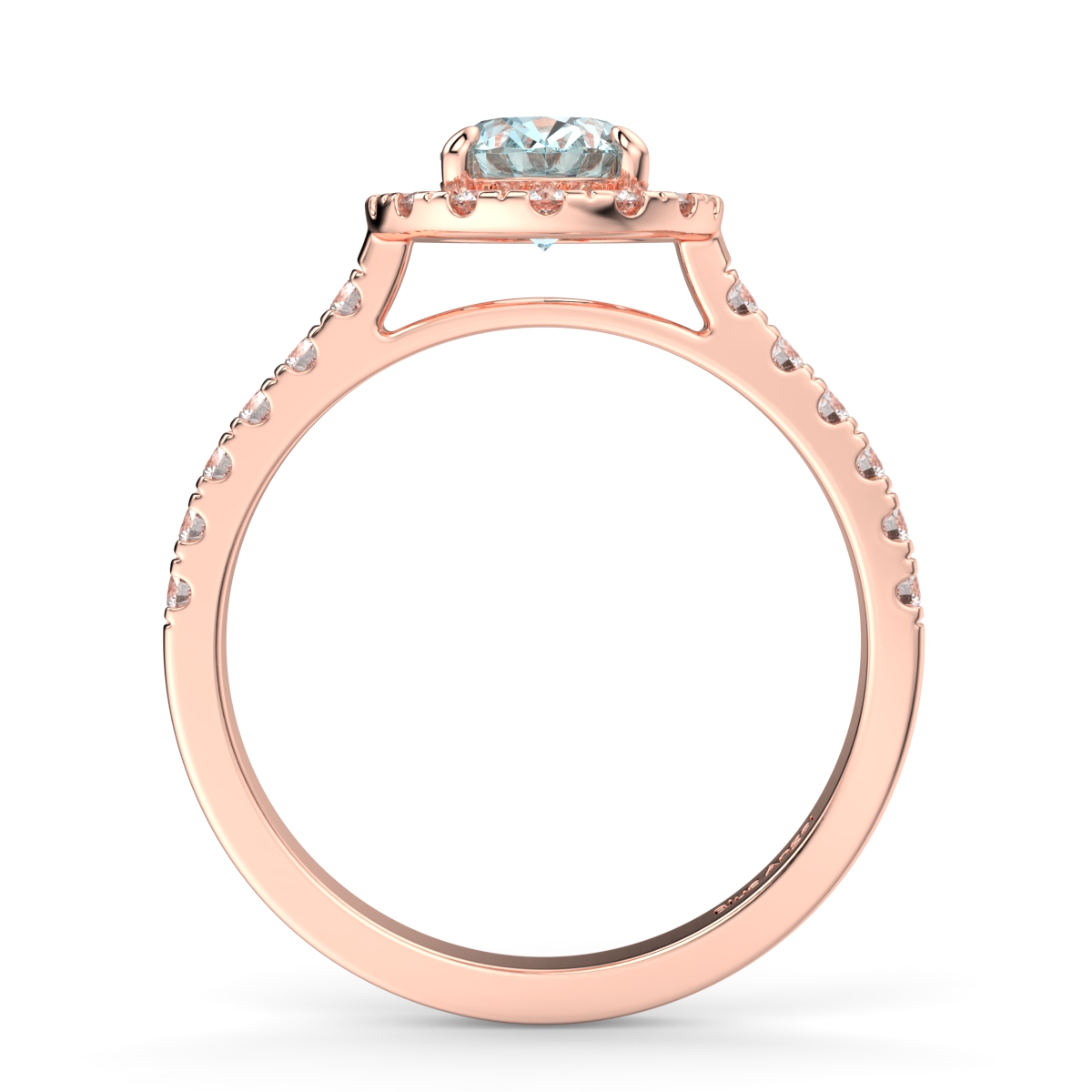 Aquamarine And Diamond Halo Engagement Ring