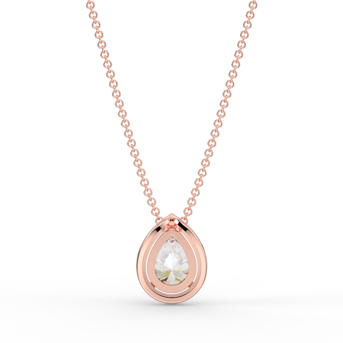 Pear Shape Single Halo Pendant