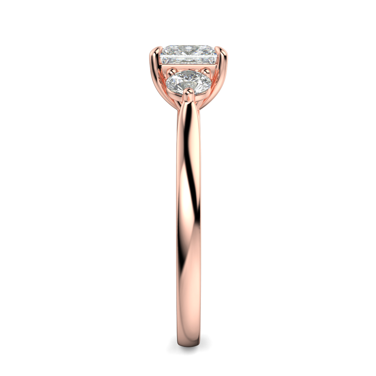 Princess With Round Trilogy Ring