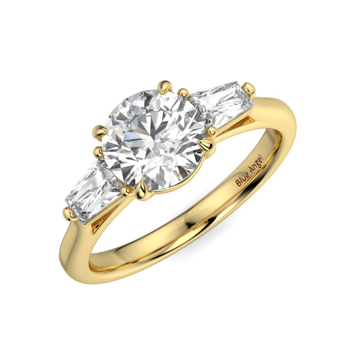 Round With Bagguette Trilogy Ring