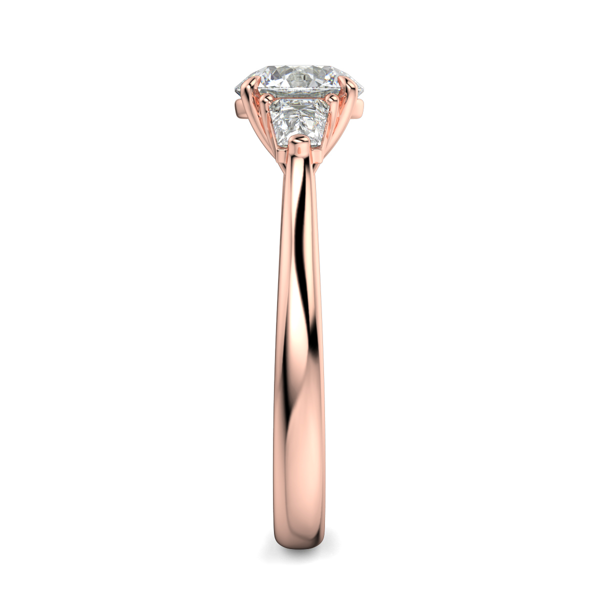 Round With Bagguette Trilogy Ring