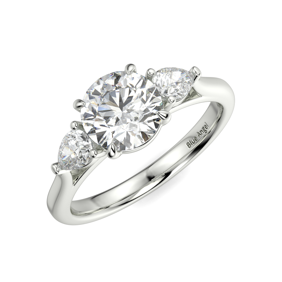 Round With Pear Trilogy Ring