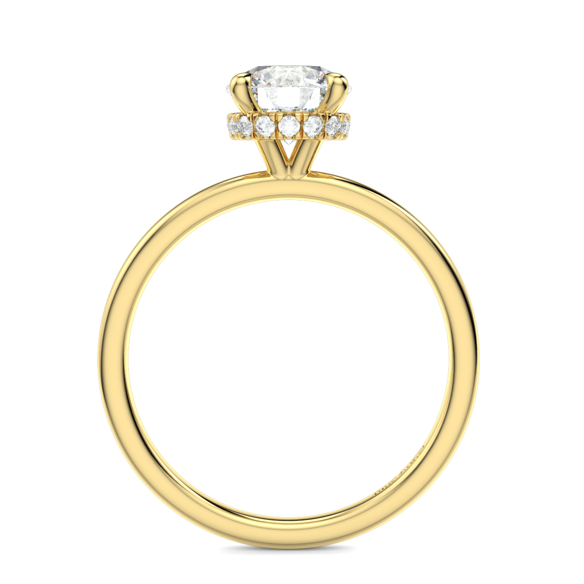 Round Hidden Halo Engagement Ring