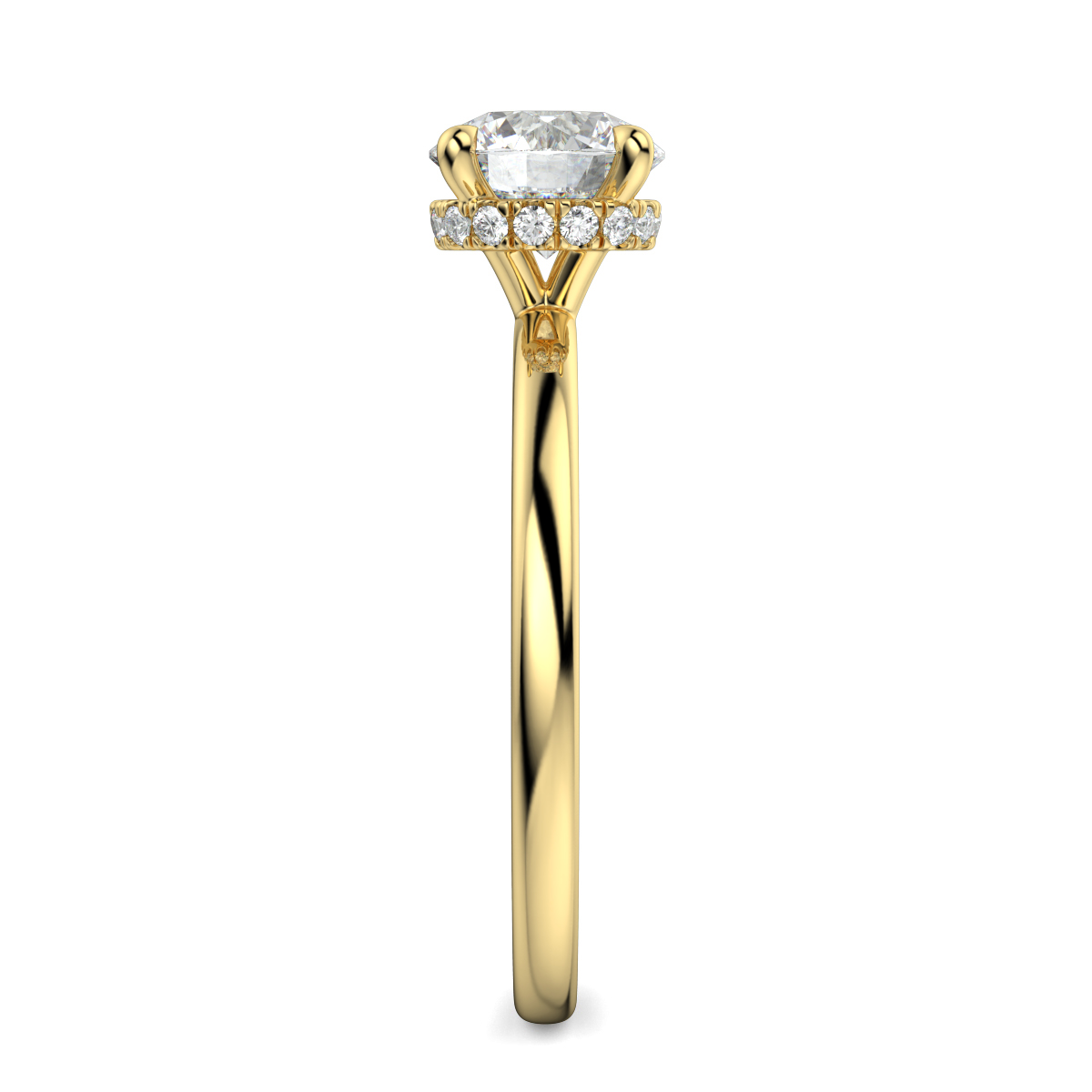 Round Hidden Halo Engagement Ring