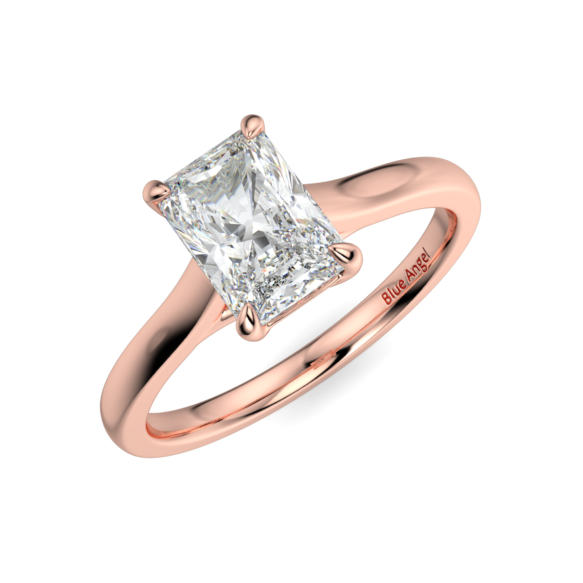 Solitaire Radiant With Straight Band Engagement Ring