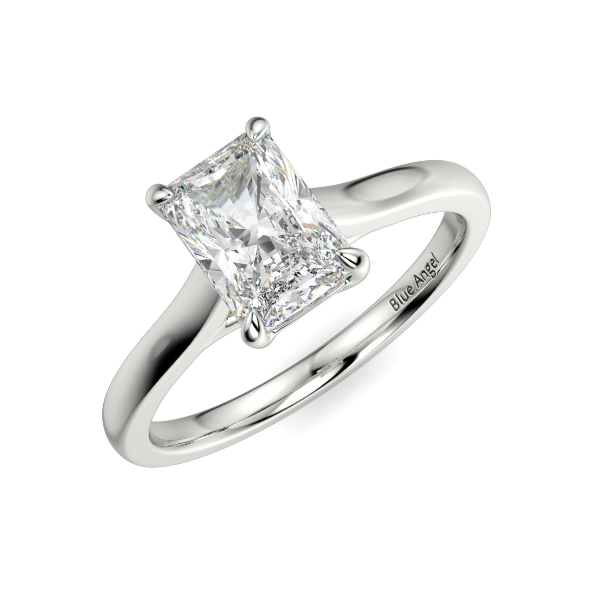Solitaire Radiant With Straight Band Engagement Ring