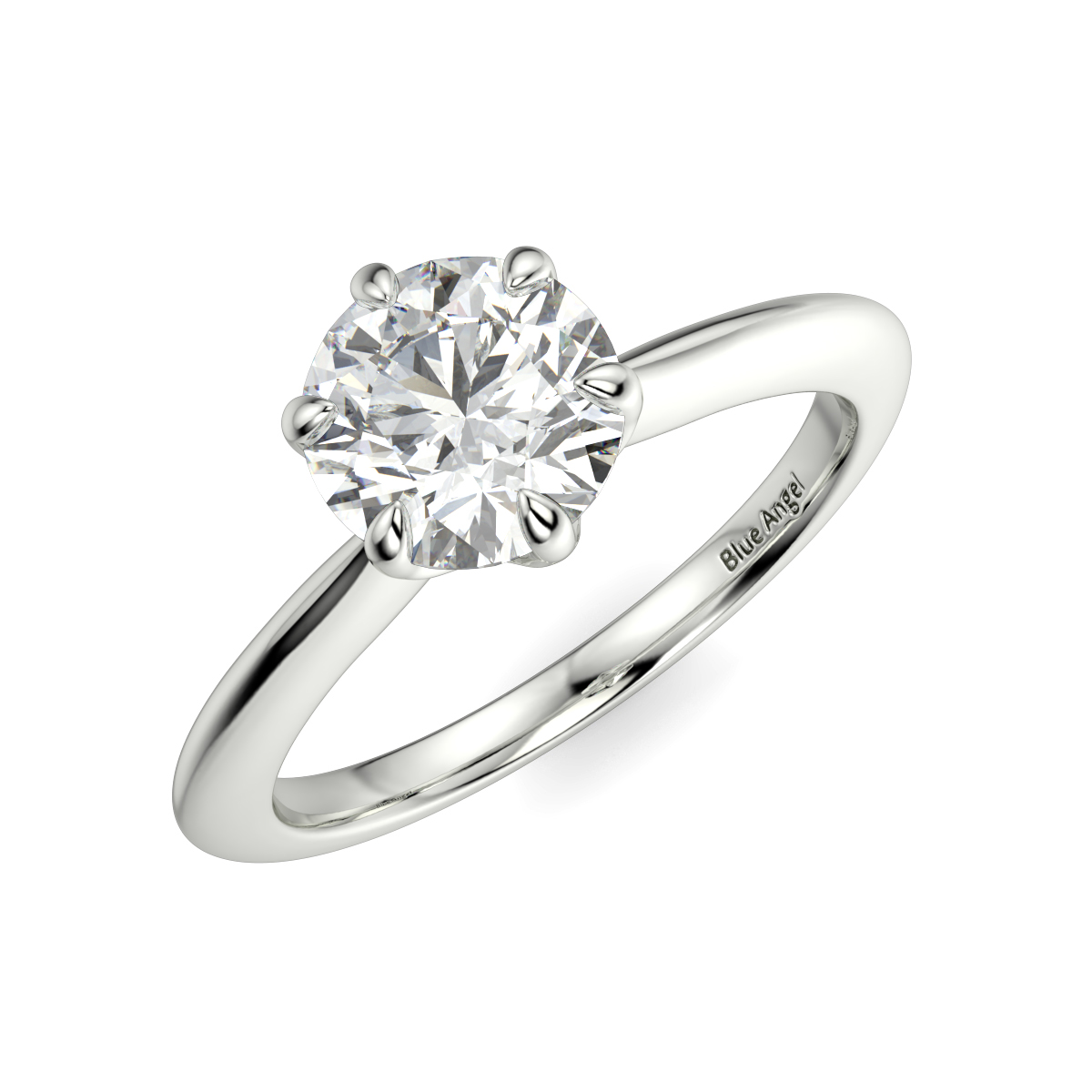 Solitaire Round 6 Claw Engagement Ring