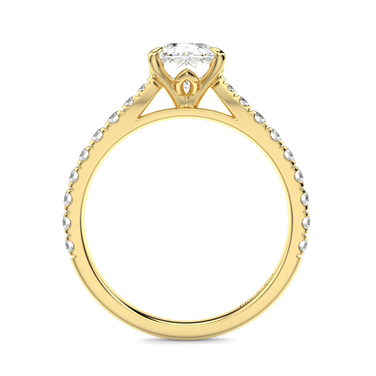 Oval Side Stone Engagement Ring